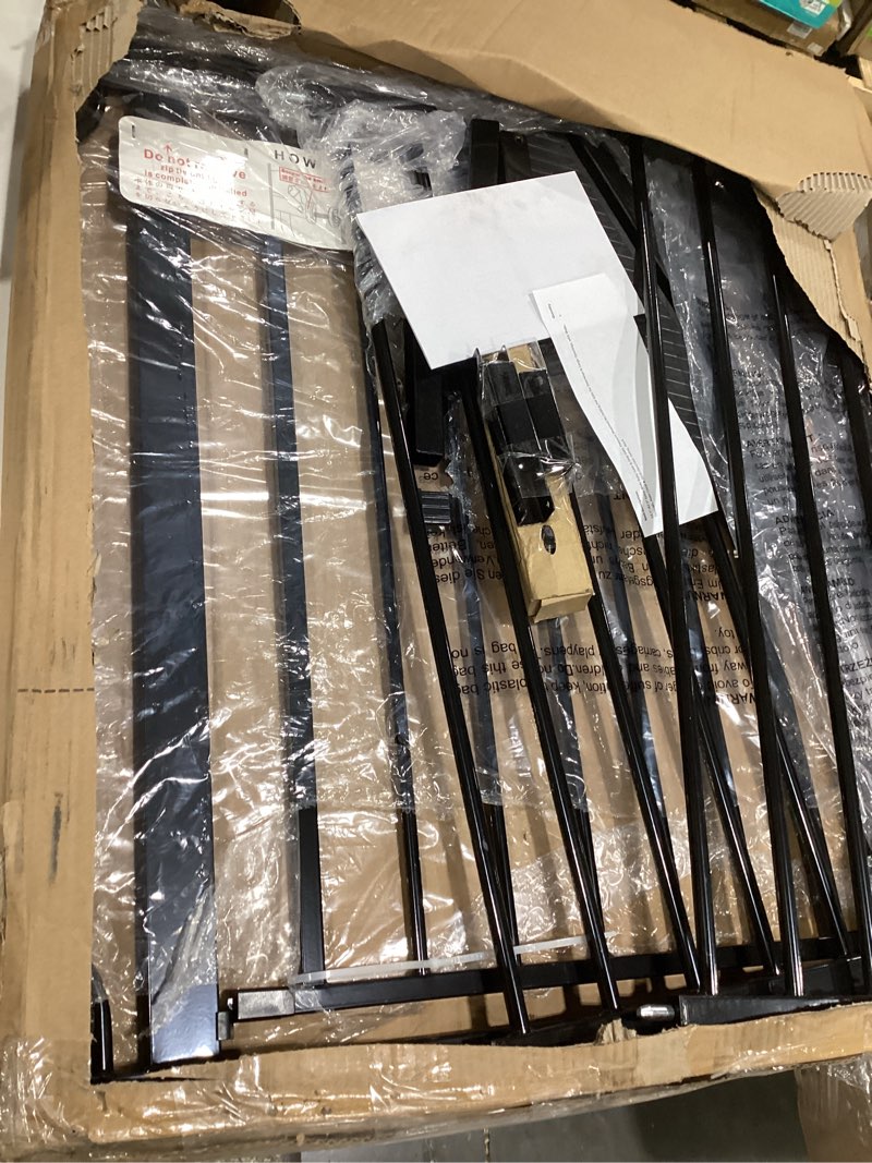 Condition photo showing Good Condition for 53.1"-62.5" extra wide baby gate & dog gate, pressure mounted no drilling pet gate for doorways & large openings, with walk-through, auto-close & dual-direction swing, black black 53.1"-62.5"