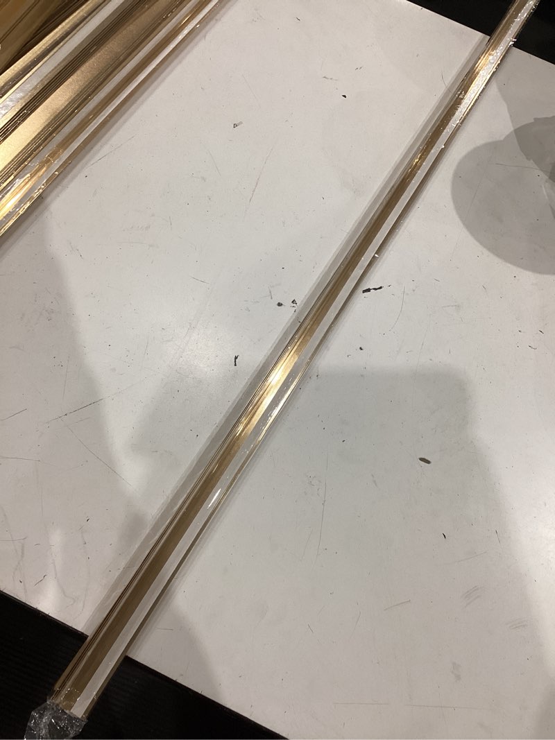 Condition photo showing New/Like New for gaahing aluminum l molding corner guards, peel and stick trim for wall protection, door frame, tile edge (3pcs x 2.9ft x 0.8in, matte gold) matte gold 2.95ft x 0.8in