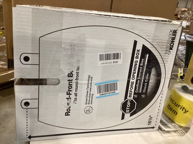 Condition photo showing Good Condition for kohler 20111-0 brevia, slow close toilet seat, round toilet seat, grip-tight bumpers quick-attach hardware, white
