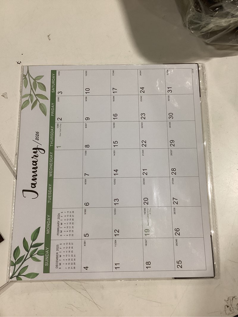 Condition photo showing Good Condition for Large Desk Calendar 2026 with Desktop Mat, Cabbrix Desk Pad Calendar 22 x 17 Inch Covering January 2026 to December 2026, Desk Blotter Calendar 2026 for Home School and Office Green
