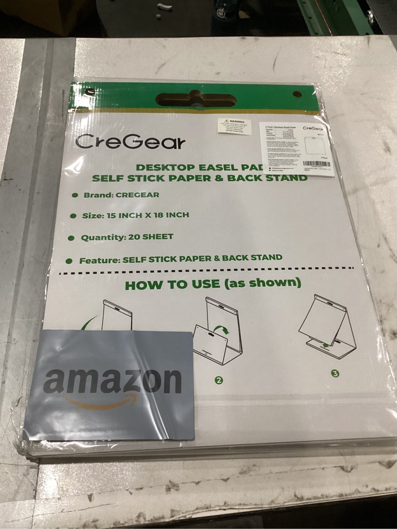 Portable Tabletop Easel Pad, 15 x 18 Inches, 2 Pack 20 Sheets/Pad, Super Sticky Tabletop Easel Pad w