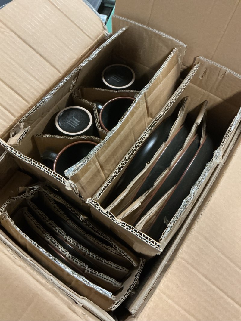 Condition photo showing Good Condition for pfaltzgraff® hunter black 16-piece dinnerware set stoneware