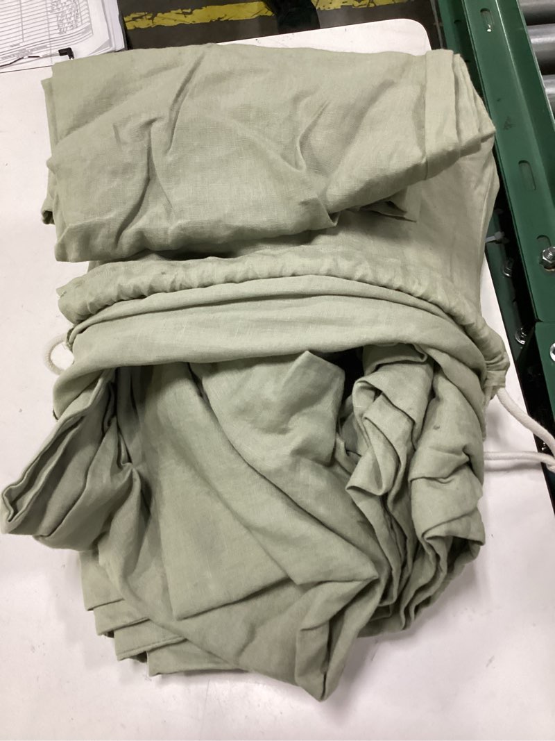 Condition photo showing Good Condition for european linen duvet cover set, king/cal king, willowleaf
