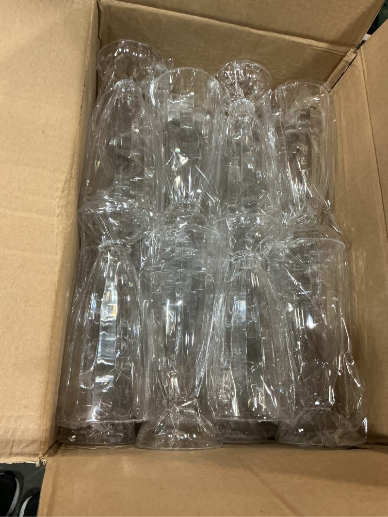 Condition photo showing New/Like New for tioncy 24 pcs 12 oz milkshake glass acrylic clear footed ice cream soda glass old fashioned fountain soda cups for drinking sunda milk ice cream