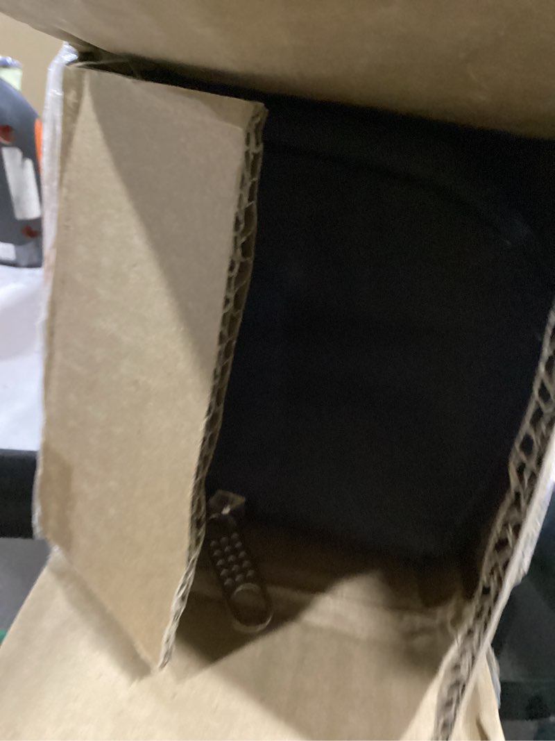 Condition photo showing As Is for Outus Mesh Literature Brochure Holder with 8 Pocket Portable Magazine Display Roll Up Magazine Rack Lightweight Floor Standing Catalog Office Brochure Display Stand for Business Trade Shows (Black)