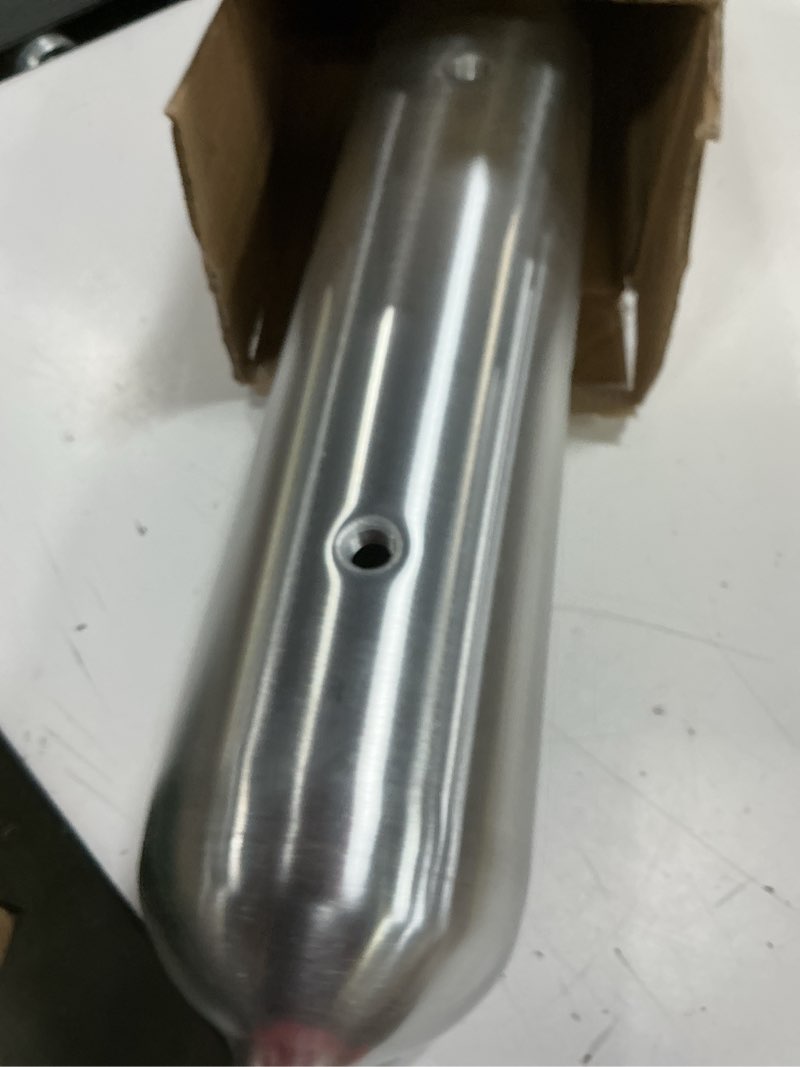 Condition photo showing New/Like New for 1 gallon aluminum seamless air tank 5 ports g1/4" surface polished 200psi rated for car, diy pneumatic tools, air horn, suspension systems, train horn