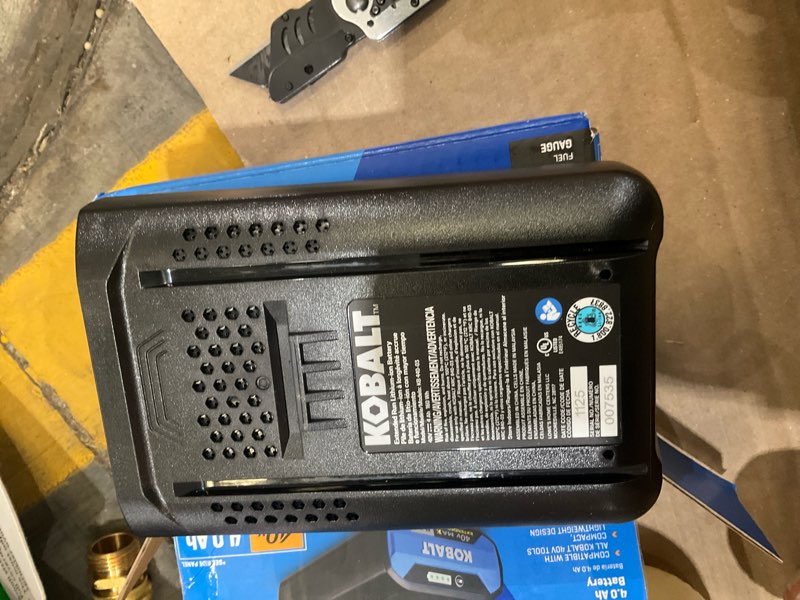 Condition photo showing As Is for kobalt 40 -volt, 4 ah 1 -pack lithium ion (li-ion) battery