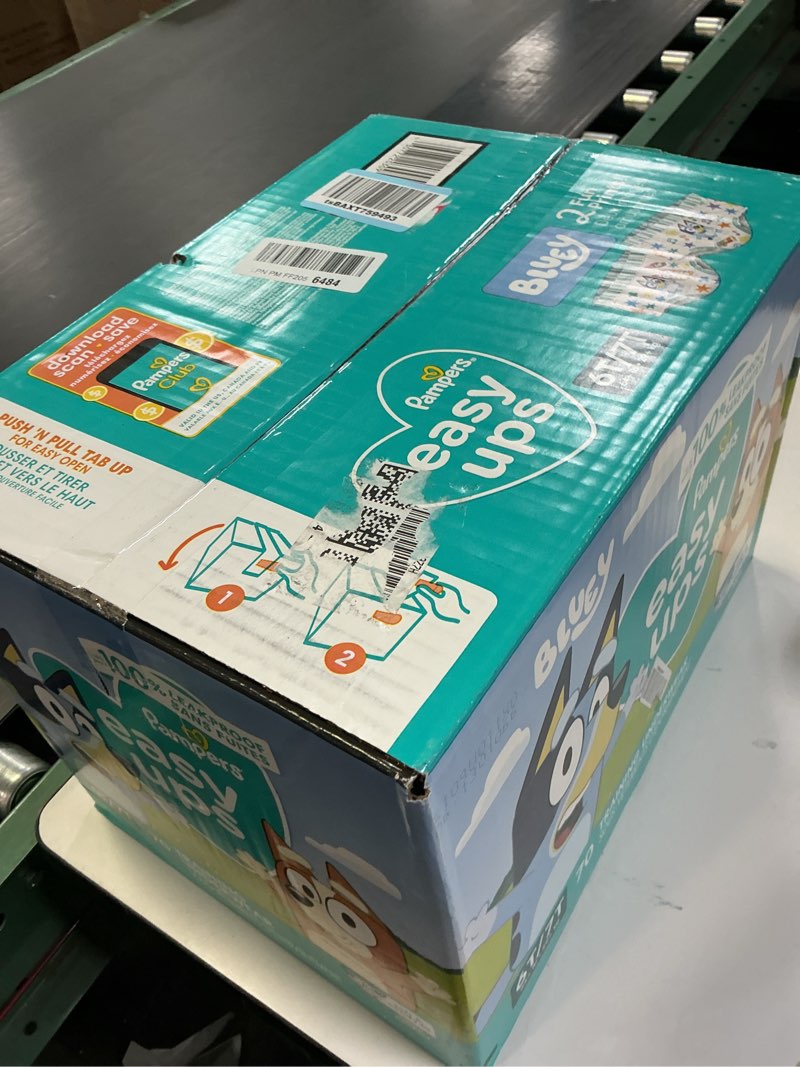 Condition photo showing New/Like New for Pampers Training Pants - Easy Ups Boys & Girls Bluey - Size 6T-7T, 70 Count, Children's Potty Underwear 6T-7T 70