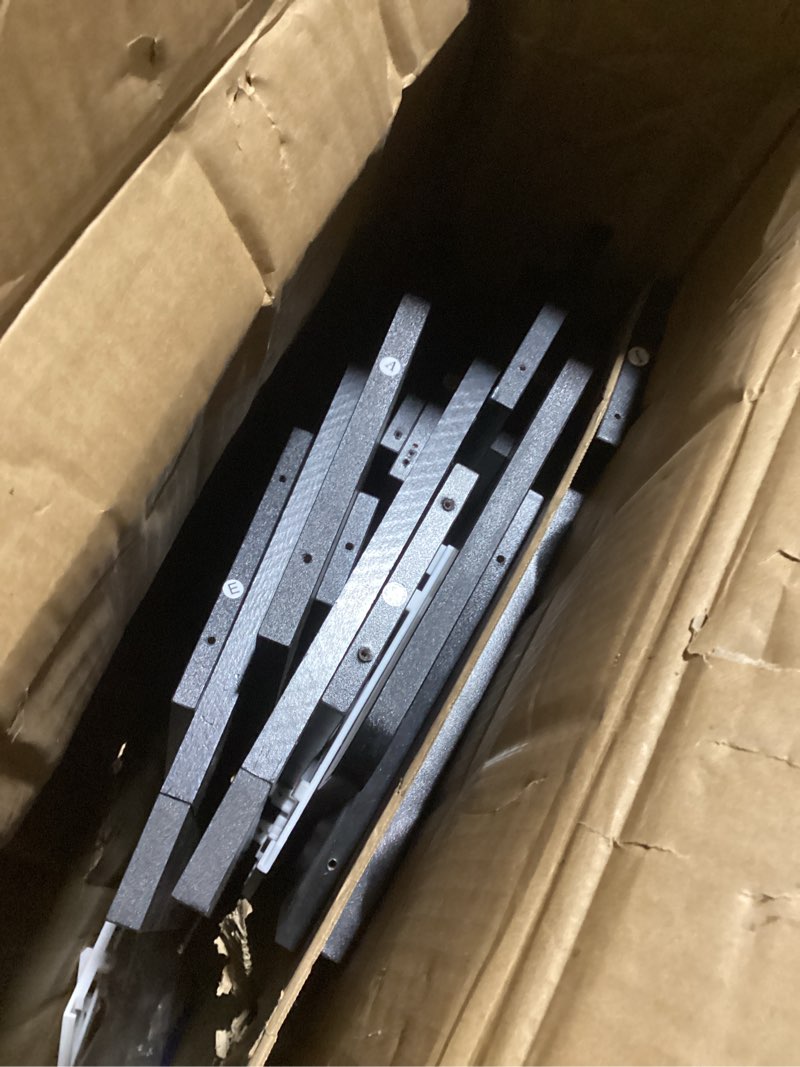 Condition photo showing As Is for 32" W Farmhouse Shoe Storage Cabinet with 2 Flip Drawers and Barn Door Design, Adjustable Shelves, Modern Hidden Slim Narrow Shoe Rack Cabinet for Entryway, Foyer, Hallway, Living Room, Black 32" W Black