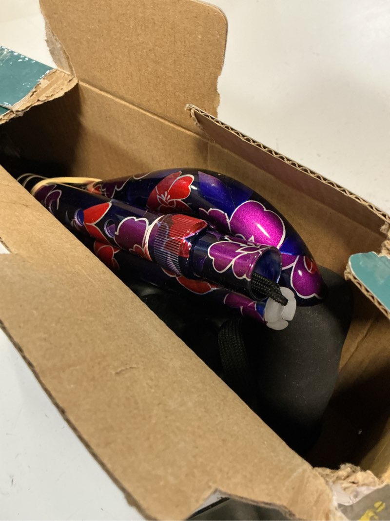 Condition photo showing As Is for elegant walking cane for women, foldable & adjustable cane for seniors with self-standing tip | lightweight mobility aid for stability & balance support red and blue floral printed