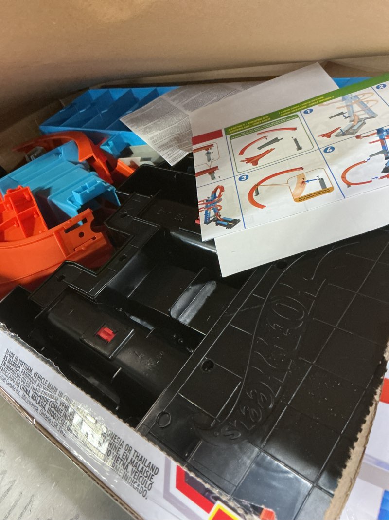 Condition photo showing Good Condition for Hot Wheels Sky Crash Tower Motorized Track Set with Car  Stores 20+ 1:64 Scale Cars