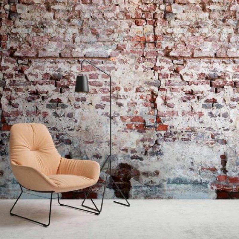 Photo Wallpaper Brick Wall Vintage grey 38335-1