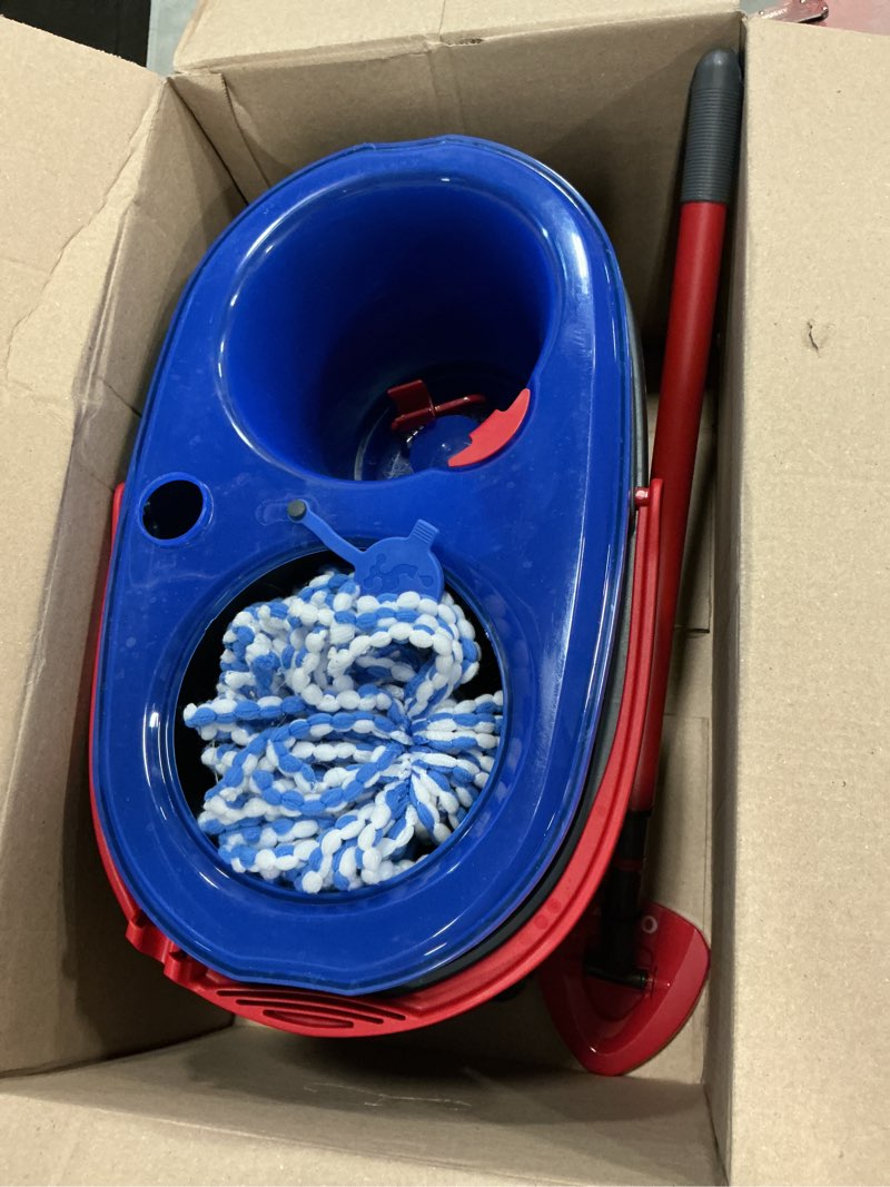 Condition photo showing Good Condition for o-cedar rinseclean spin mop & bucket system | clean with clean water | removes 99% of bacteria