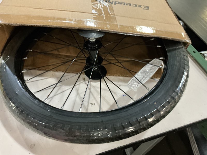 Condition photo showing New/Like New for 12/14/16/18/20 inch kids bike front wheels replacement with solid air rubber tire and inner tube, bicycle bike wheels don't fit with huffy bike(13 inch wrench included) 18 inch-black