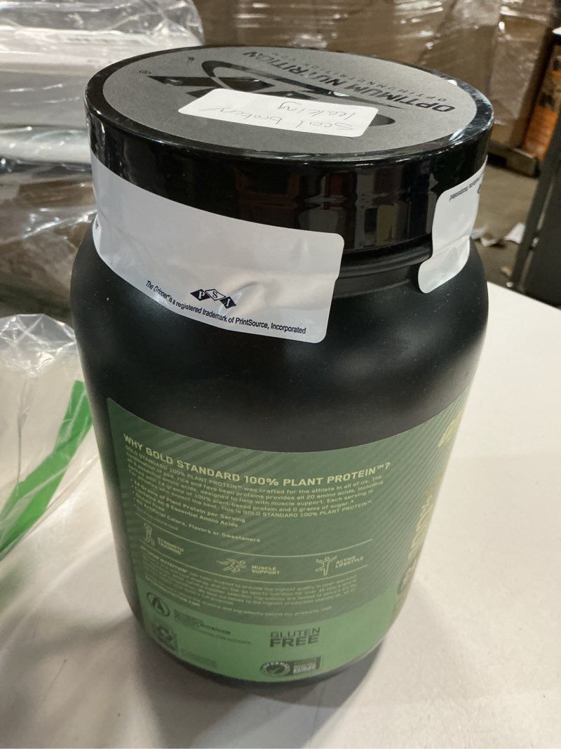 Condition photo showing Good Condition for optimum nutrition gold standard 100% plant based protein powder, gluten free, vegan protein for muscle support and recovery with amino acids - creamy vanilla, 20 servings (packaging may vary) gold standard plant protein creamy vanilla 20 servings