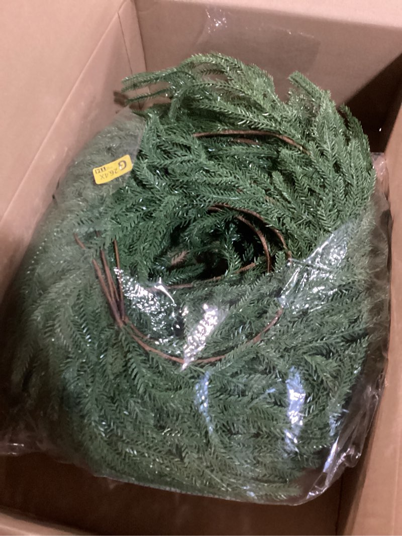 Condition photo showing New/Like New for vlorart 20-inch boxwood wreath, artificial boxwood wreath front door wreaths artificial spring summer greenery hanging with a plaid bowand sash for front door wall hanging