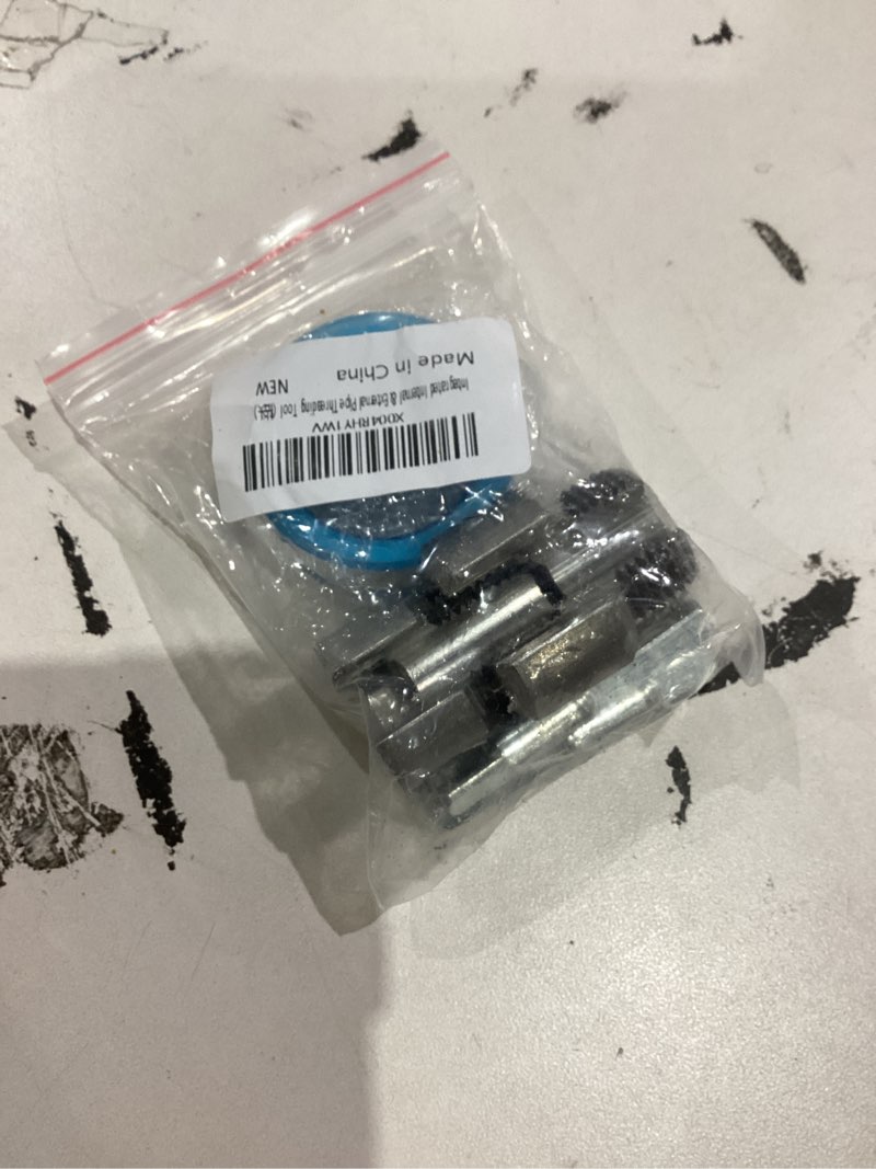 Condition photo showing New/Like New for integrated internal & external pipe threading tool, pipe thread cutting tool, electric drill compatible pvc pipe threader kit, pipe sizes rethreading tool (1/2"+3/4")