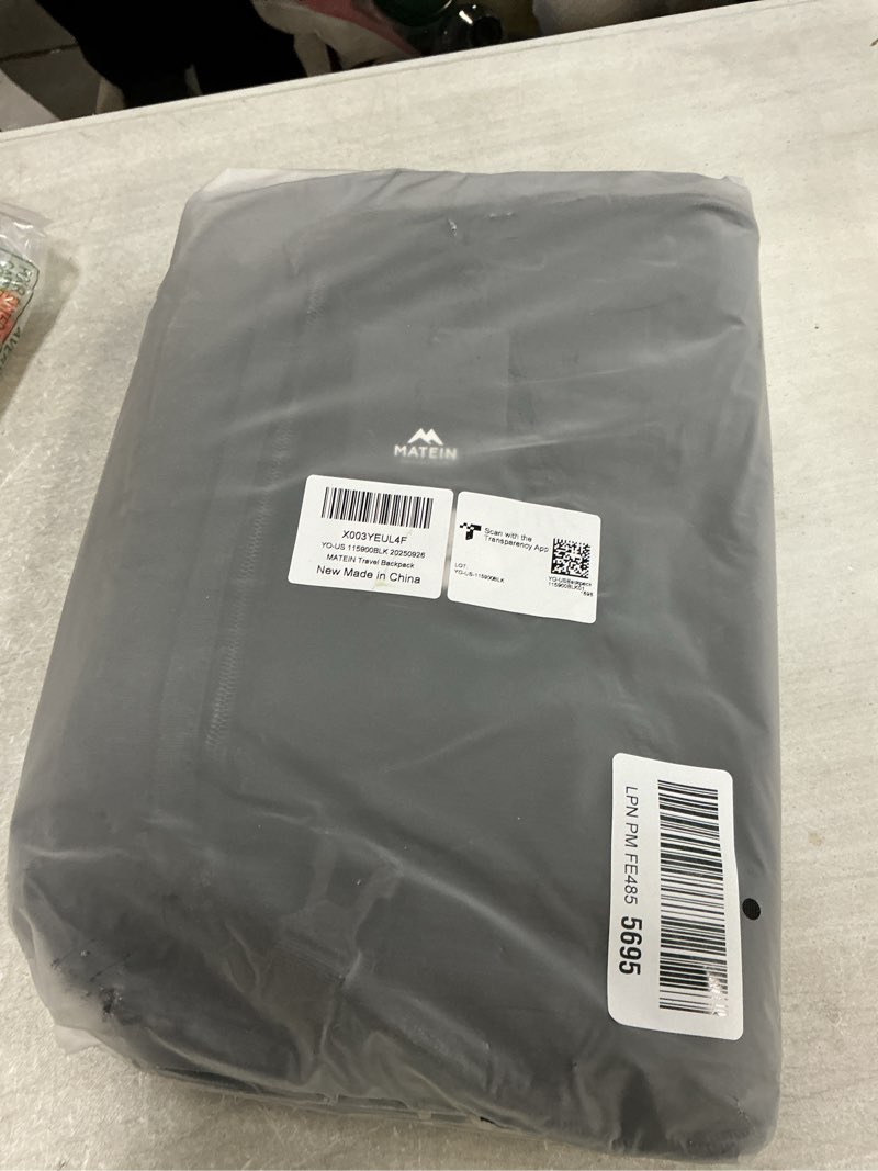 Condition photo showing Good Condition for MATEIN Carry on Backpack, Extra Large Travel Backpack Expandable Airplane Approved Weekender Bag for Men and Women, Water Resistant Lightweight Daypack for Flight 40L, Black Black X-Large