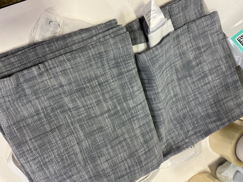 Condition photo showing Good Condition for textured cotton curtain blue 48in x 84in