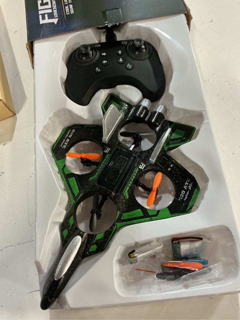 Condition photo showing Good Condition for remote control drone for kids,2.4ghz foam rc airplanes helicopter quadcopter with auto hovering,360° flip,gravity sensing,stunt roll,cool light,2 battery,gifts for 6-12 kids boys (green)