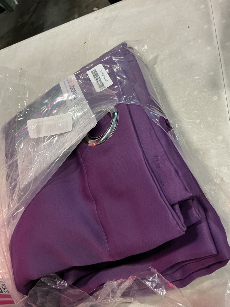 Condition photo showing Good Condition for chrisdowa 100% blackout curtains for bedroom with black liner, 2 thick layers total blackout thermal insulated grommet window curtains 2 panels set (royal purple, 42 x 84 inch) 42"w x 84"l (pack of 2) royal purple