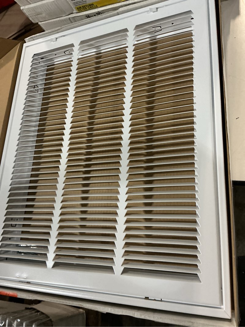 Condition photo showing Good Condition for 16 in. x 20 in. steel return air filter grille in white
