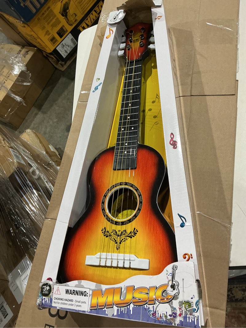 Condition photo showing Good Condition for 23" acoustic guitar, kids 6 string toy guitar - realistic steel strings - beginner practice first musical instrument for children, toddlers (amber sunburst)