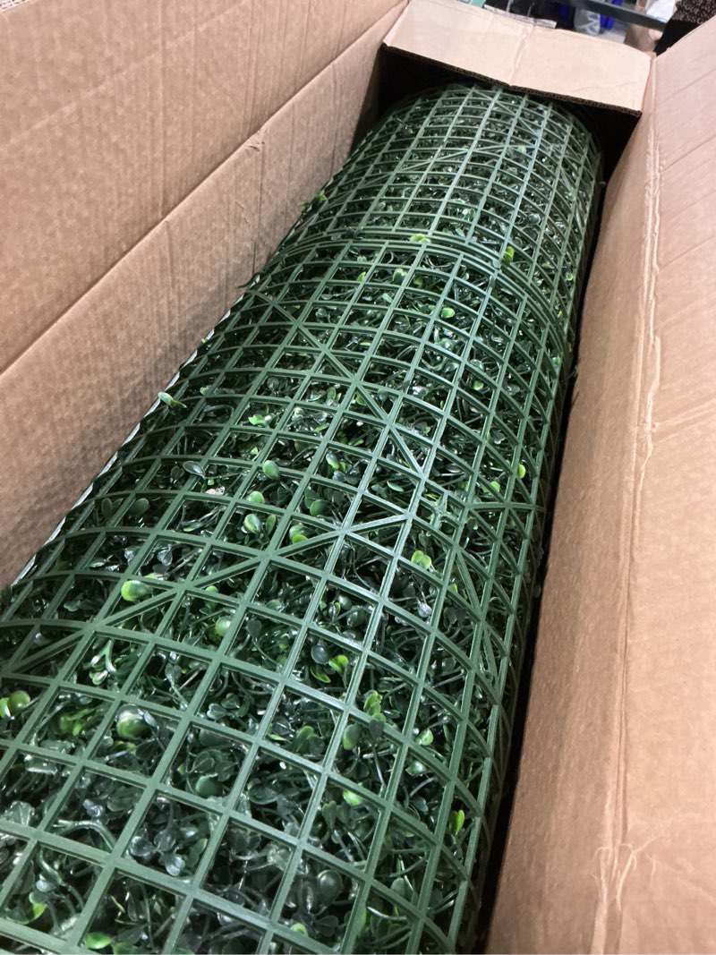 Condition photo showing Good Condition for dmgarden artificial boxwood roll panel backdrop: 40"x120" uv-anti greenery faux grass wall hedge for