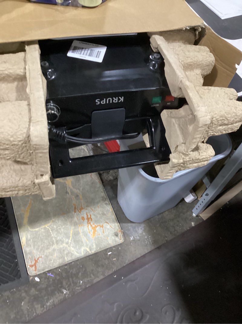 Condition photo showing Good Condition for KRUPS 4-Slice Belgian Waffle Maker: Stainless Steel, 5 Browning Levels, Audible Ready Beep, Removable Plates, 1200W, Silver/Black, Large Waffle Maker Family Size, Great for Family Breakfasts