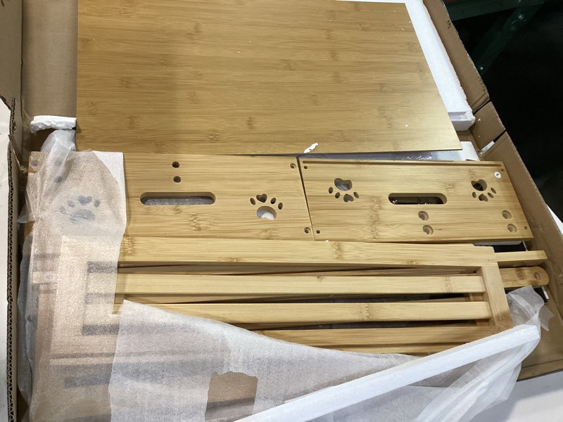 Condition photo showing As Is for Baby Clothing Rack for Toddler, Pets Clothes Rack with Storage Box & Adjustable Hanging Rod for Dogs/Cats, Baby Shower Clothes Closet Rack with Handle for Nursery Room (Natural, Baby) Natural 11.81"D x 20.47"W x 26.37"H - Baby