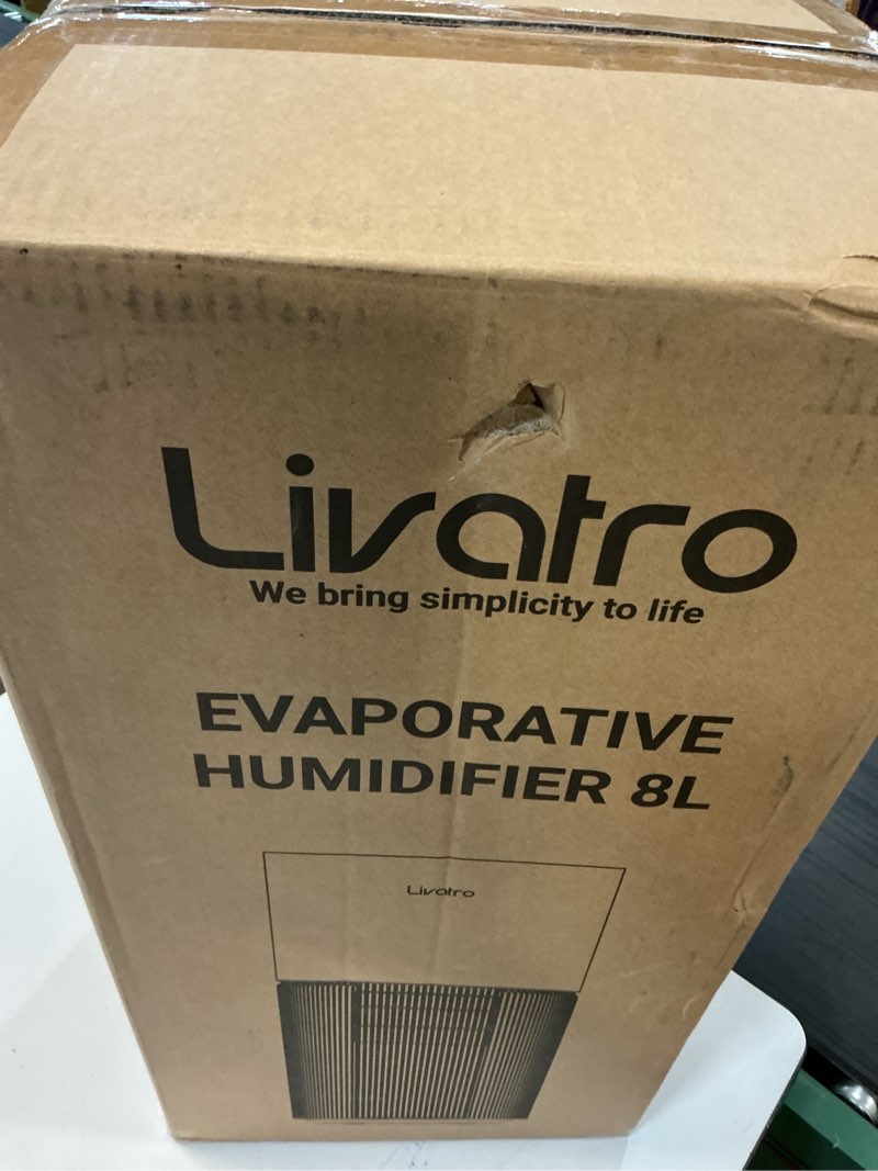 Condition photo showing New/Like New for 8l evaporative humidifier for large rooms up to 1000 ft²- baby elderly& pet safe cool evaporation, 900ml/h output, uv disinfection, easy top fill,ultraquiet 28db, smart ai humidity control upgraded