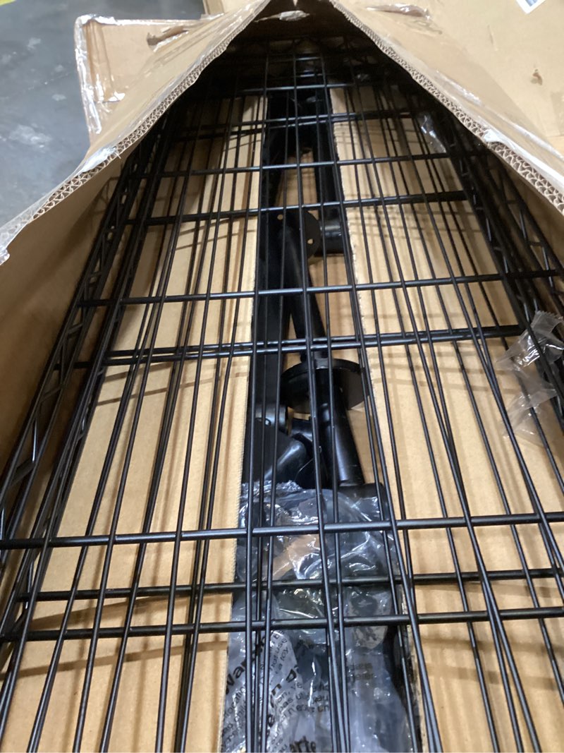 Condition photo showing Good Condition for u17 wall-mounted over washer and dryer storage shelves, without moving washer or dryer laundry room storage rack with hanger rod, 35" w x 22" d x 86.2" h, holds 352 lbs, black