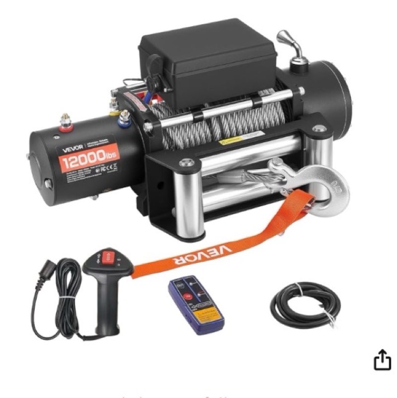 VEVOR Electric Winch, 12000 lbs Load Capacity, 12V DC Truck Winch with ?0.36 in x 80 ft Steel Rope, Wireless & Wired Remote Control, IP55 Waterproof for Towing SUV Jeep Trailer Boat Off-Road Vehicle