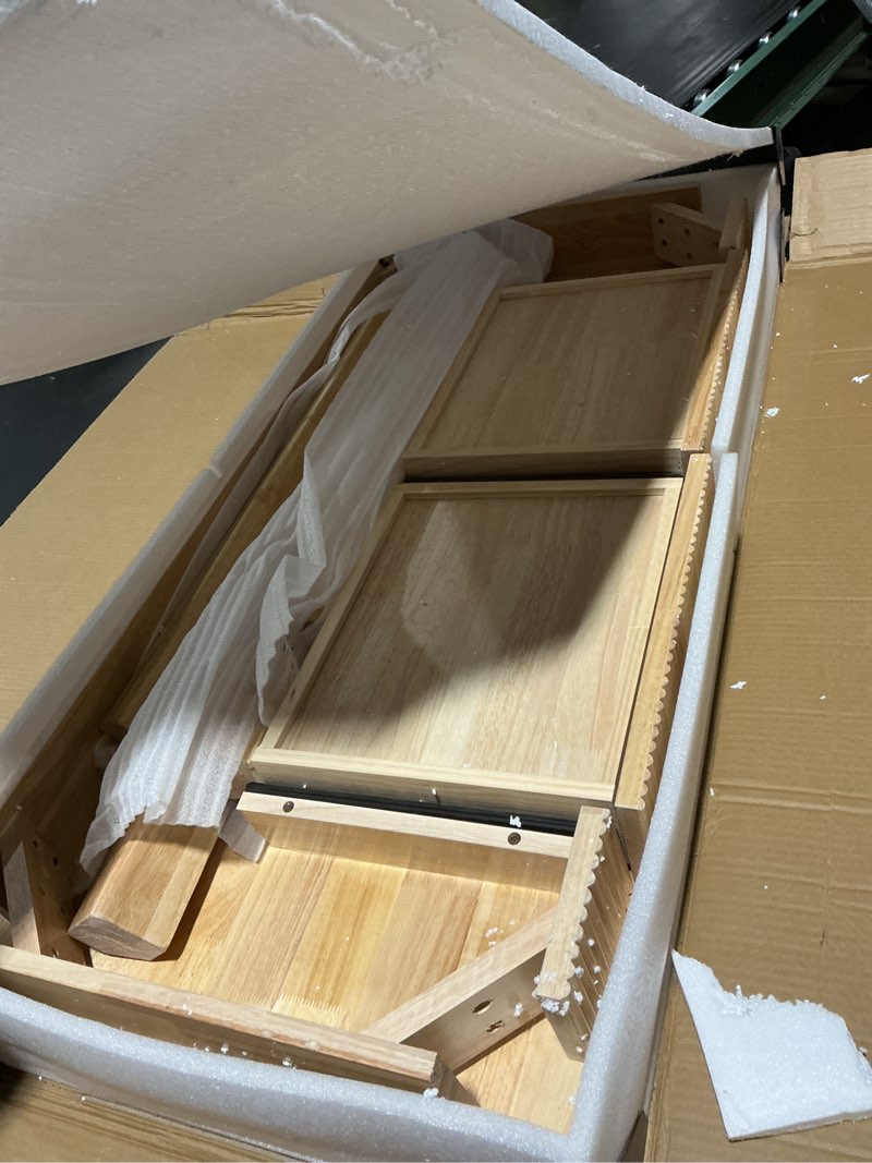 yexinglow 47.2'' solid wood desk with 2 drawers, mid century modern home writing office wooden desk,