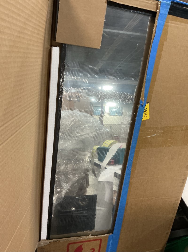 Condition photo showing Good Condition for full length mirror, standing large floor mirror with aluminum frame for bedroom, living room, bathroom(black) matte black 56x15 inch