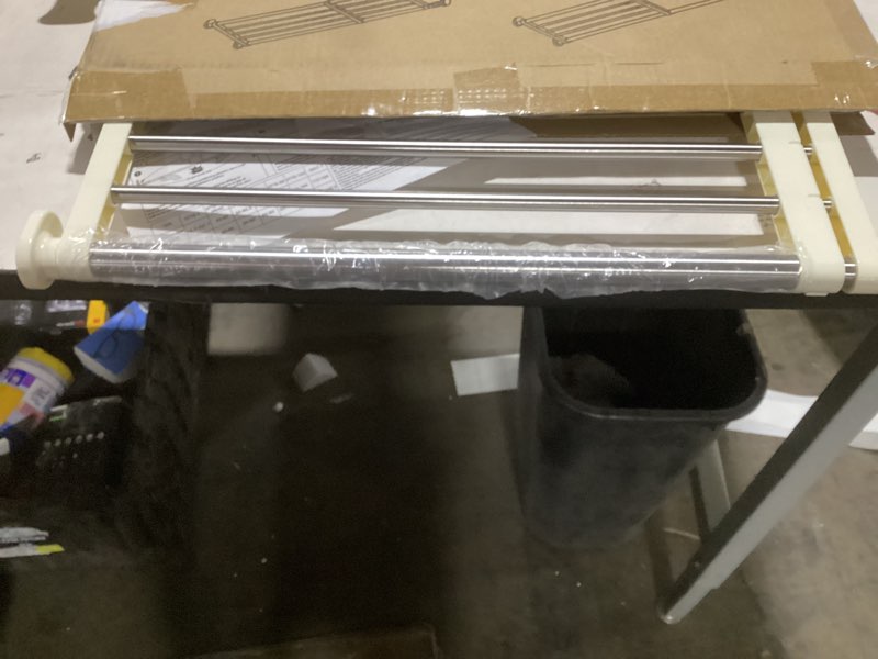 Condition photo showing Good Condition for Hershii Tension Shelf Expandable Rod Closet System Heavy Duty Clothes Hanger Adjustable DIY Storage Organizer Shoe Rack 23.62 - 39.37 inches Ivory