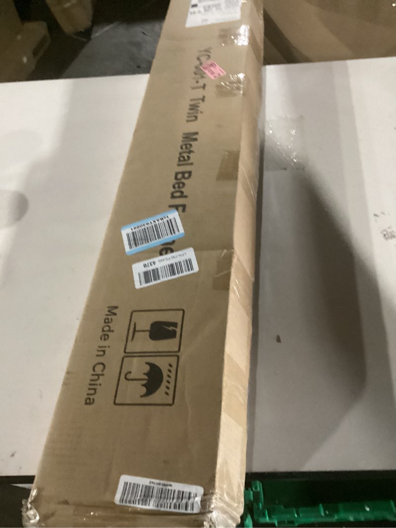 Condition photo showing New/Like New for twin metal bed frame, 7 inch low heavy duty platform bed frames queen size for box spring and mattress, easy assembly, noise-free, adjustable, black