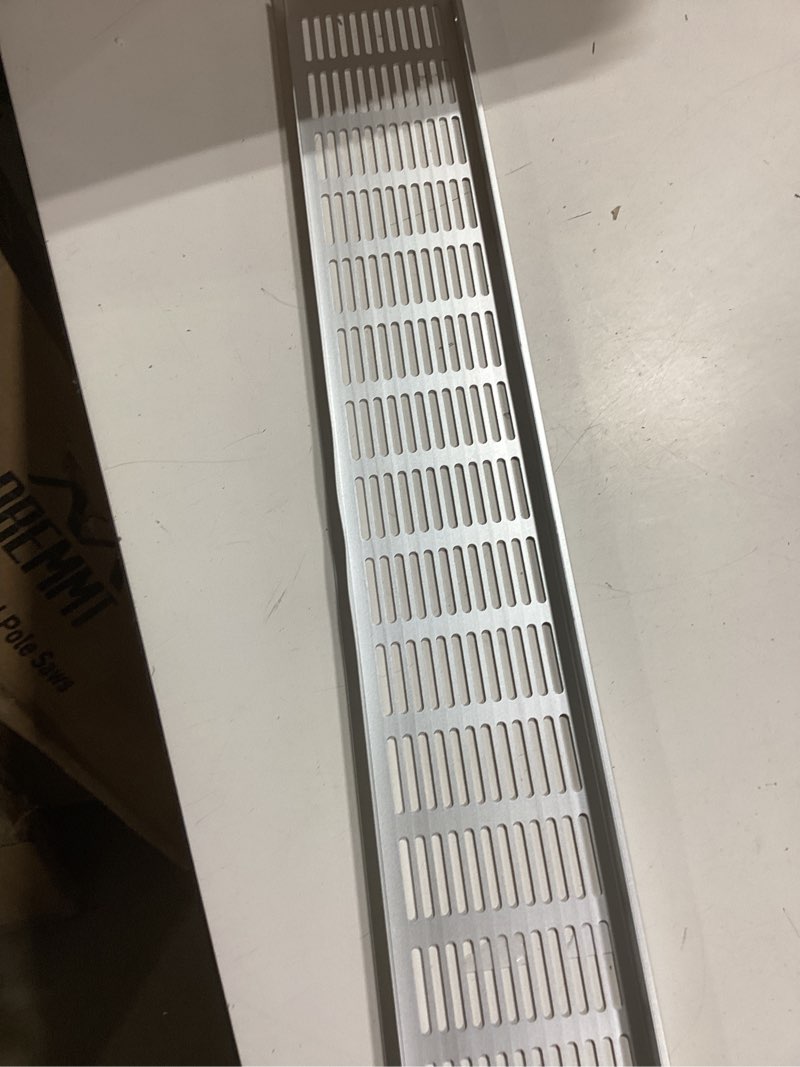 Condition photo showing As Is for PATIKIL 24 x 4 Inch Door Air Vent Cover, 1 Pcs Heavy Duty Aluminum Grille Ventilation Cover Louvered with Mounting Screws for Cabinet Wardrobe Door, Silver