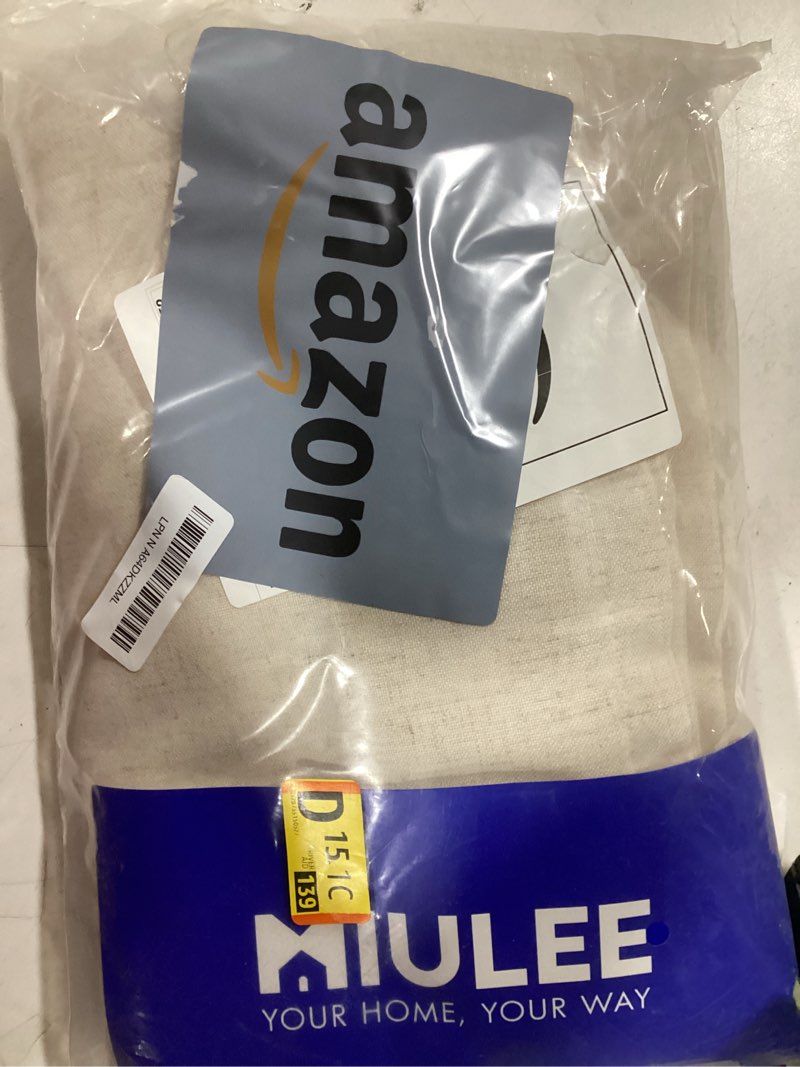 MIULEE Non-See-Through Privacy Linen Curtains 2 Panels, Light Filtering Window Curtains Farnhouse Te