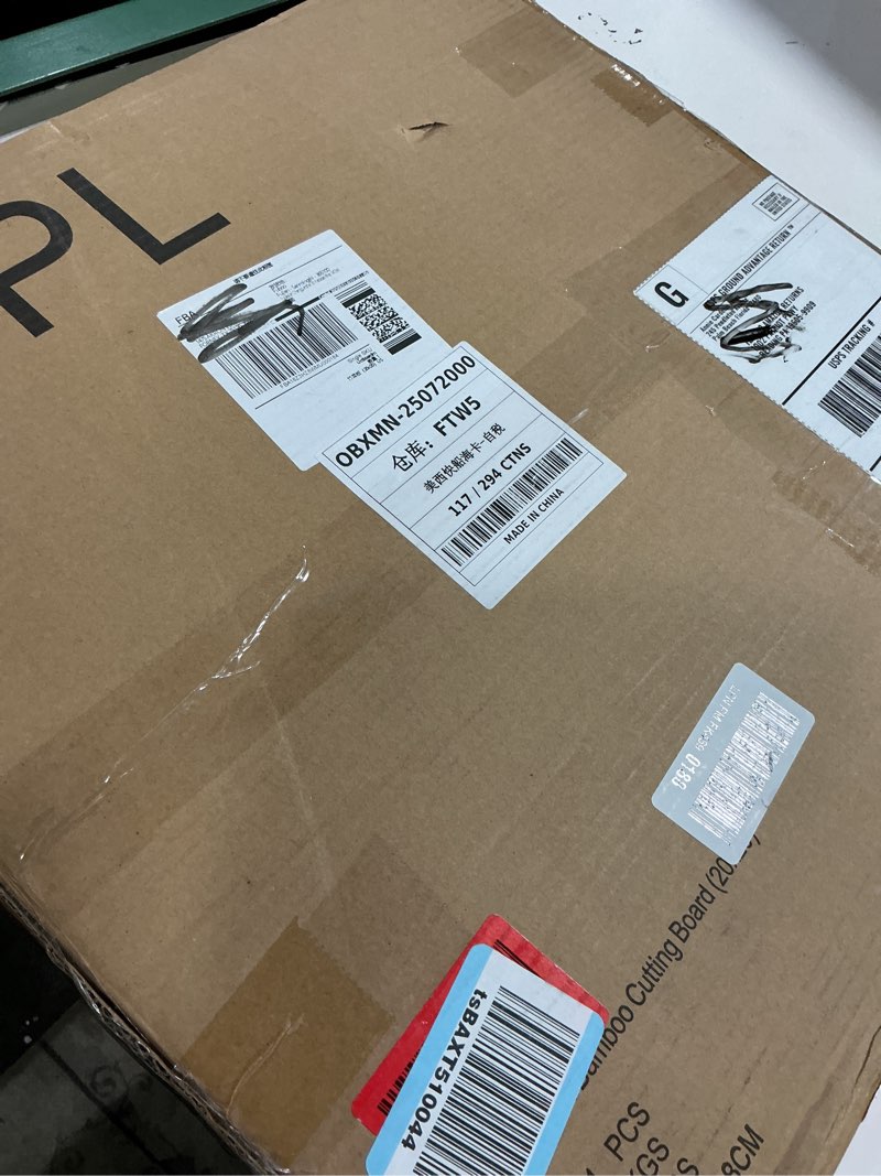 Condition photo showing Good Condition for Utoplike Bamboo Cutting Board 20 x 20 inch, Large Wood Chopping Board for Kitchen, Meat, Vegetables, BBQ, Square Butcher Block with Juice Groove and handle, 1"Th 20"L x 20"W Bamboo