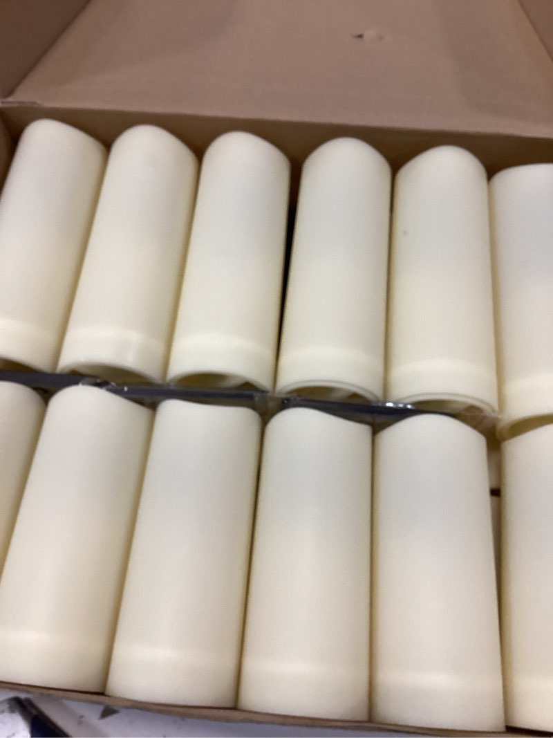 Condition photo showing Good Condition for aignis 24pcs flameless led candles battery operated with 10-key remote timer, outdoor waterproof electric lights, warm flickering glow for cozy home/wedding/holiday décor (d2.2'' x h4''/5''/6''/7'') ivory-24