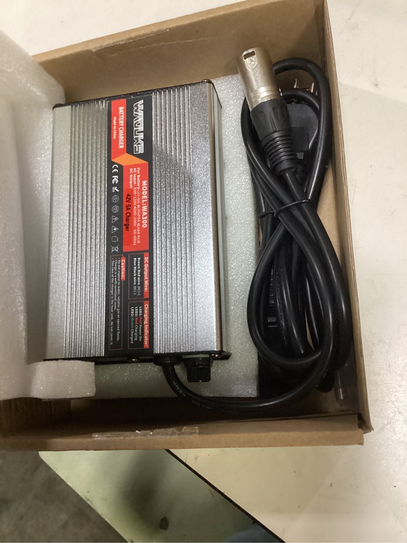 Condition photo showing Good Condition for 42v 5a charger 42 volt 5 amp li-ion battery charger with xlr 3prong charger plug for 10s 36v lithium battery pack with cooling fan