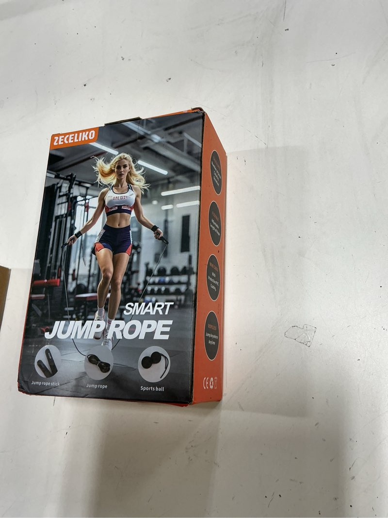 Condition photo showing New/Like New for Smart Jump Rope with LED Display and Jump Counter, Weighted Cordless Design for Home Gym & HIIT, Adjustable Steel Wire for Fitness, Tracks Jumps, Calories & Time, for Men, Women & Kids Black