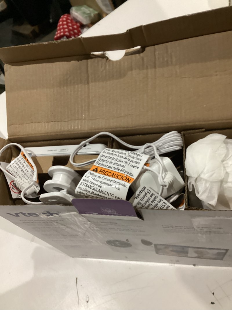 Condition photo showing As Is for vtech rm7764-2hd smart wifi baby monitor with 2 cameras, 1080p hd video, 360° pan & tilt, 10x zoom, 7" hd parent unit, night vision, soothing sounds, 2-way talk, temperature & motion detection 7" wifi 2 cam