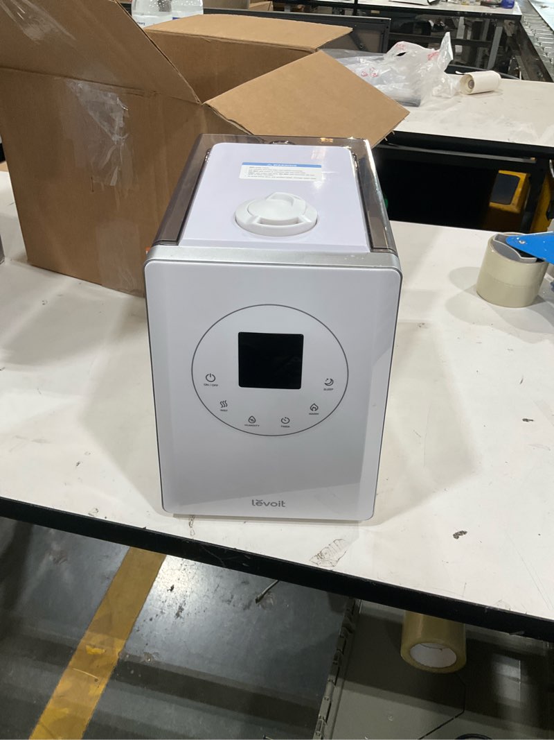 Condition photo showing As Is for levoit lv600s smart warm and cool mist humidifiers for home bedroom large room, (6l) 753ft² coverage, quickly & evenly humidify whole house, easy top fill, app & voice control - quiet sleep mode white 6l smart