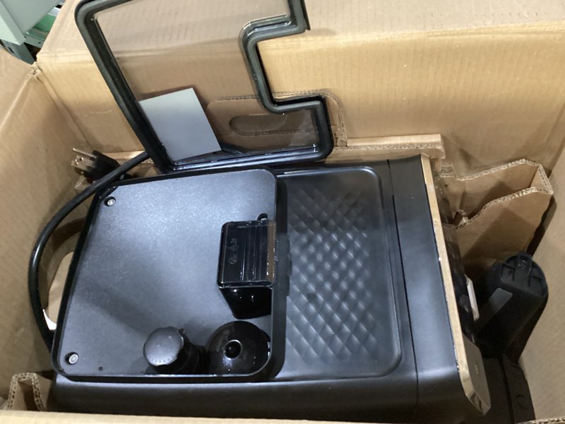 Condition photo showing As Is for USED NOT TESTED Philips 3300 Series Fully Automatic Espresso Machine with LatteGo Milk System and integrated grinder, 6 Hot & Iced Coffee Pre-Sets, 40% Quieter SilentBrew, 15-Bar Pressure, Glossy Black (EP3341/50) Glossy Black Latte Go