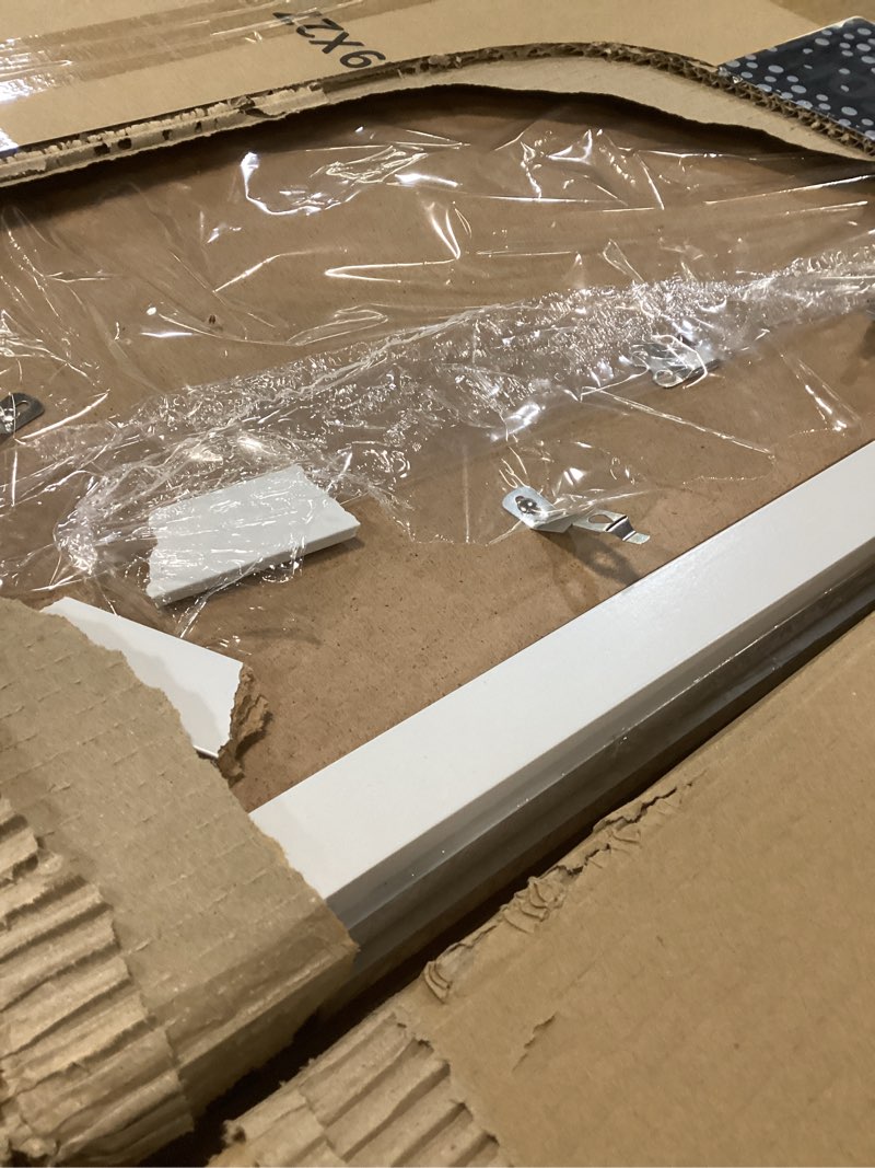 Condition photo showing Good Condition for vck 20x30 poster frame 4 pack, white wood picture frame with polished plexiglass, display photo 16x24 with mat or 20 x 30 without, for home, office, studio and gallery, wood grain series, wall hanging 4 pack white 20x30 (16x24)