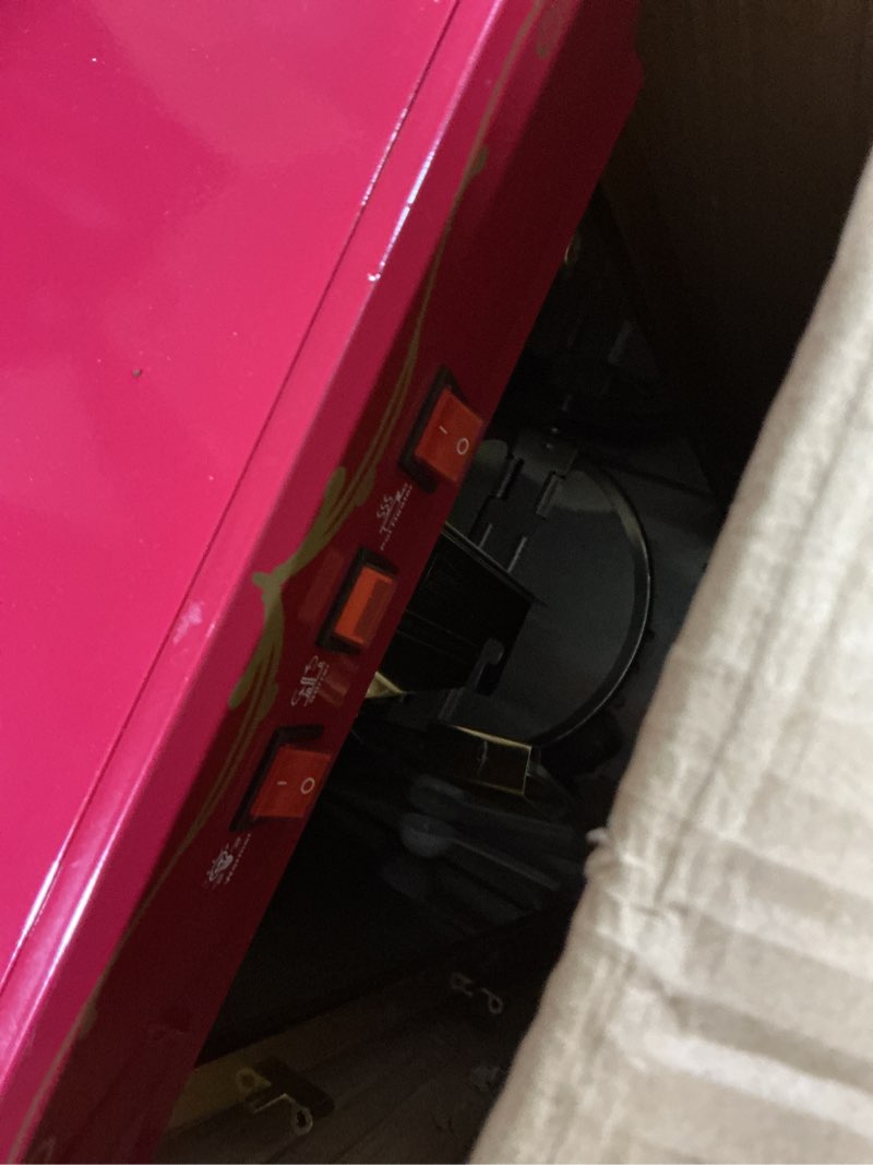 Condition photo showing As Is for matinee popcorn machine - 8oz popper with stainless-steel kettle, reject kernel tray, warming light, and accessories by great northern popcorn (red)