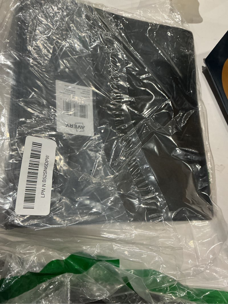 Condition photo showing Good Condition for avery mini 3 ring binder, holds 5.5" x 8.5" paper, 2" round rings, 375-sheet capacity, 2.8 inch wide spine, label holder, 1 black binder, great for home, office, school supplies, and more (27554)