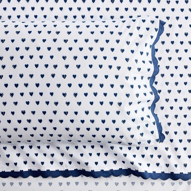 Roller Rabbit Hearts Organic Sheet Set, Queen